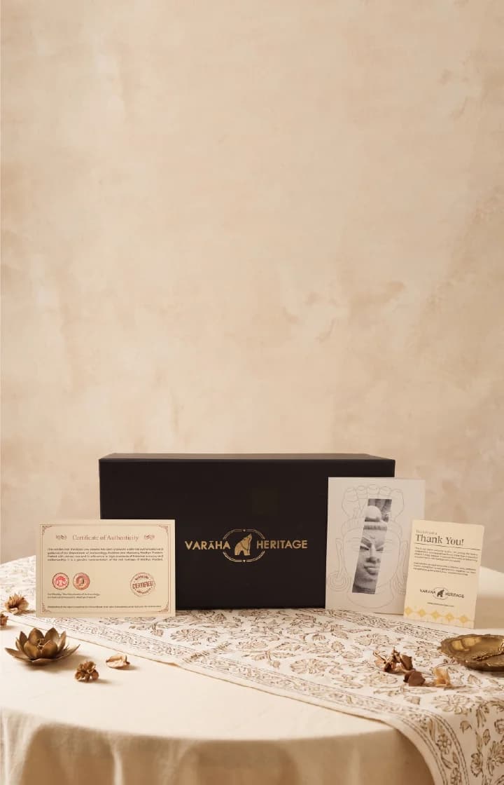 The Shiva Lingam with Nandi & Serpent replica arrives in a premium black gift box with a certificate of authenticity.